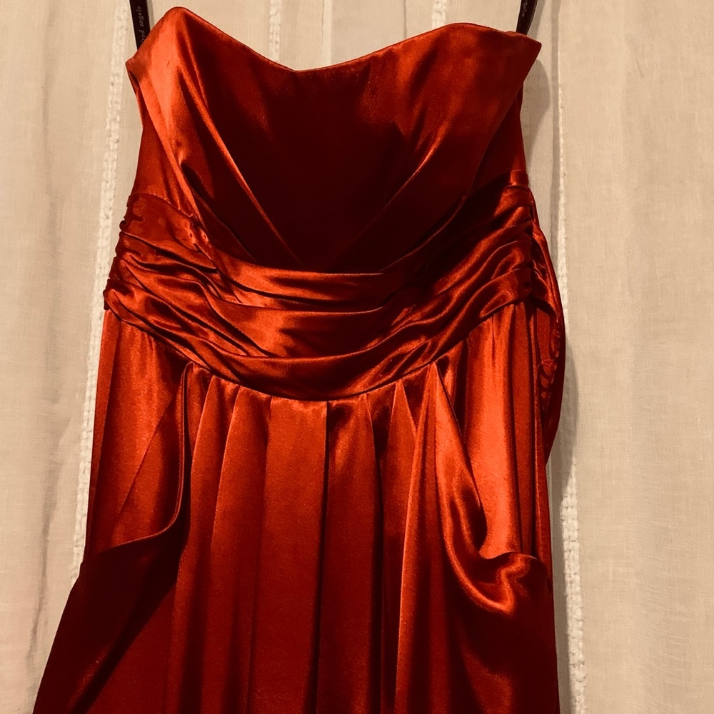 Alfred Angelo dark burnt orange formal dress